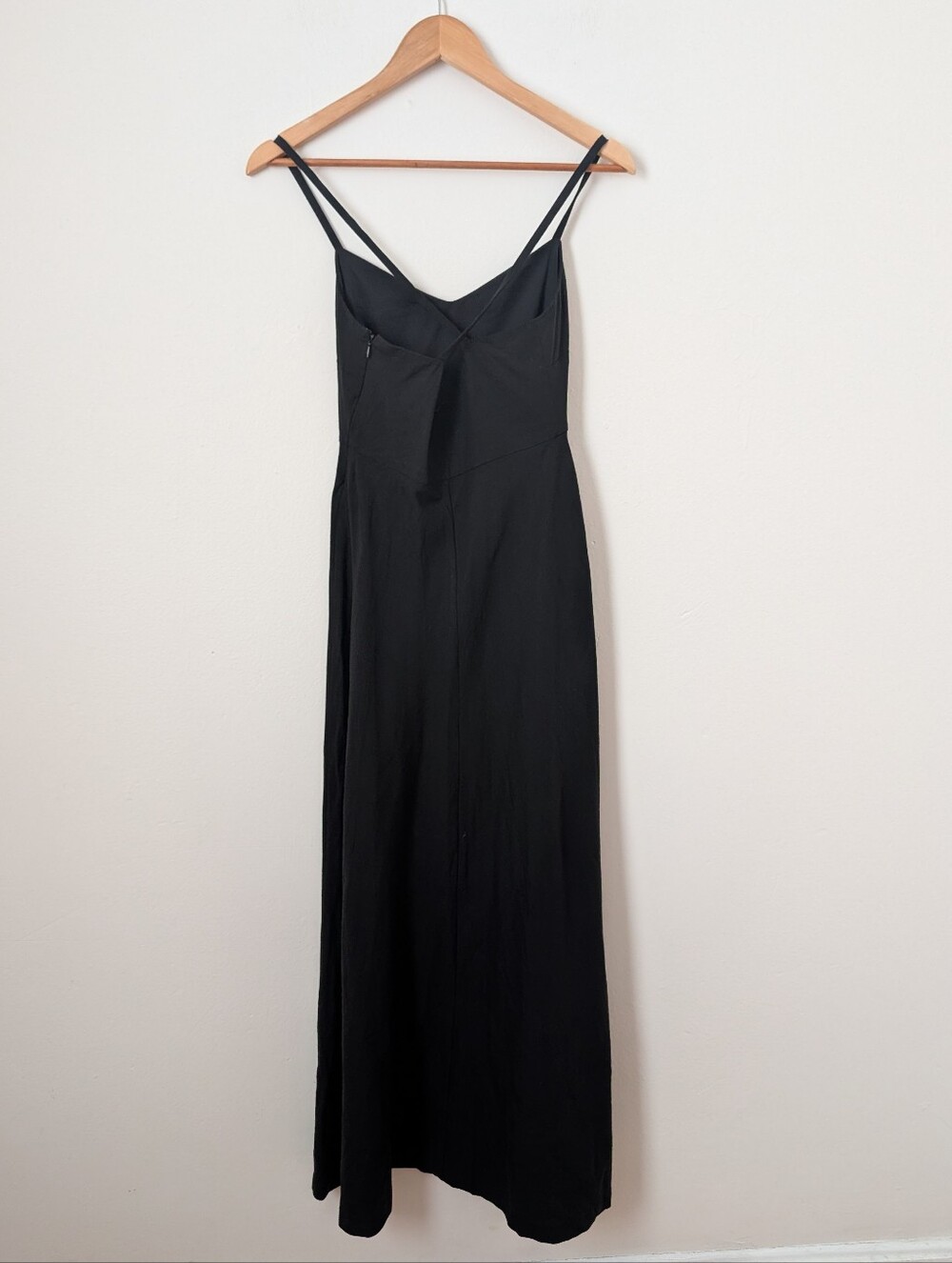 Theory Black Linen Blend Haranna Cross Strap Midi Dress - Picture 5 of 6
